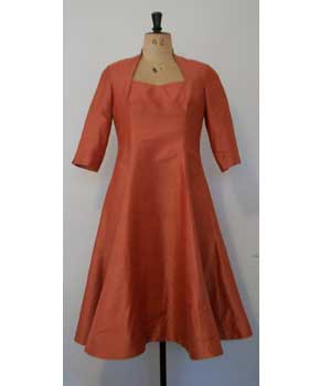 Coral Silk Dress