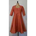  Coral silk dress front