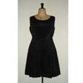  Black silk crepe party dress front