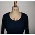  Navy round neck shift front close