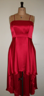 Red Satin Strappy Party Dress