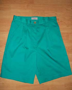 Jade Green Cotton Shorts