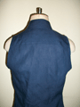  Blue Linen Casual Shirt Back Close