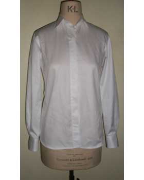 White Cotton Hidden Placket Shirt